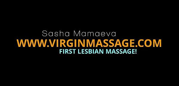  Russian teen Sasha Mamaeva gets her first time oily massage